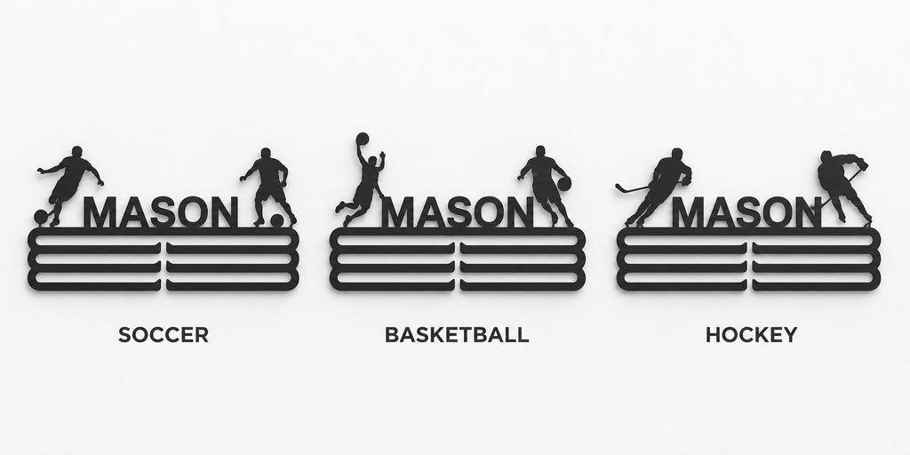 Personalized Medal Hanger - Their Name in Steel