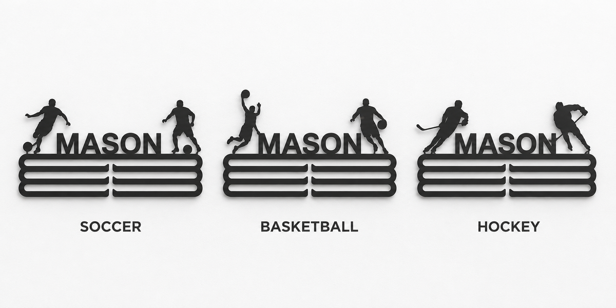 Personalized Medal Hanger - Their Name in Steel