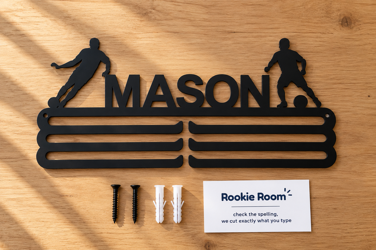 Personalized Medal Hanger - Their Name in Steel